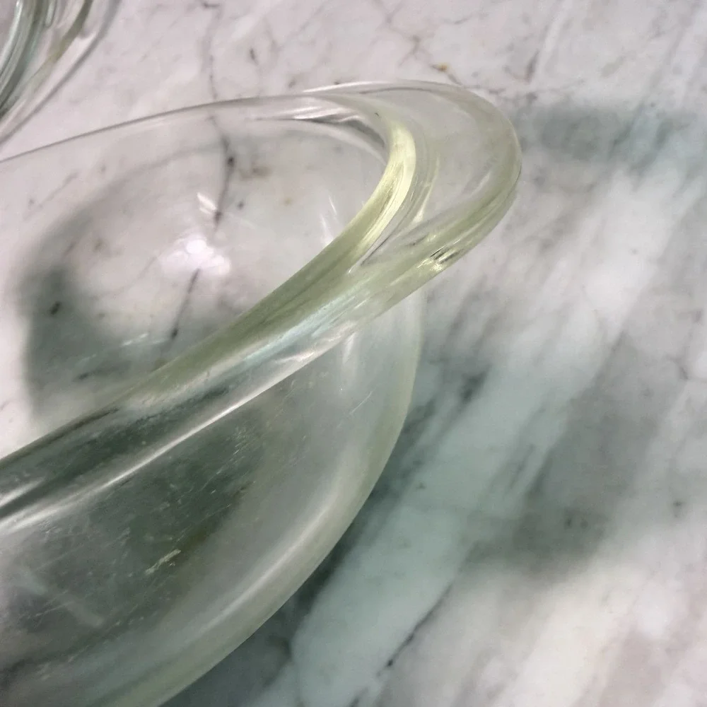 Vintage PYREX #022 Clear Glass 1 Quart Casserole Bowl With Pyrex Lid 682-C -USA